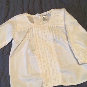 12mo White blouse - Like New!
